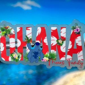 Ohana Means Family Laptop Sticker | Lilo and Stitch Planner Sticker | Disney Stitch Vinyl Decal Waterproof Sticker