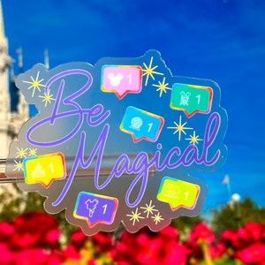 Be Magical Disney Parks Icons Laptop Aufkleber | Disney 4 Parks Aufkleber | Disney World wasserdichter Aufkleber Vinyl Aufkleber