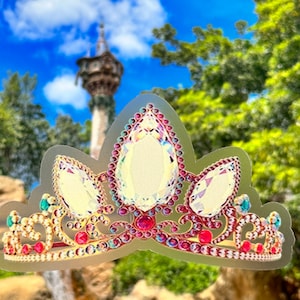 Rapunzel Tiara Laptop Sticker | Disney Tangled Planner Sticker | Rapunzel Crown Vinyl Decal Waterproof Sticker