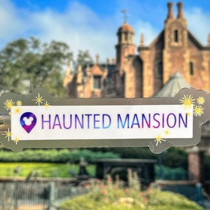 Haunted Mansion GPS-Standort-Tag Laptop-Aufkleber | Disney Destination Drop Pin Planer Aufkleber Wasserfester Aufkleber Vinyl Aufkleber