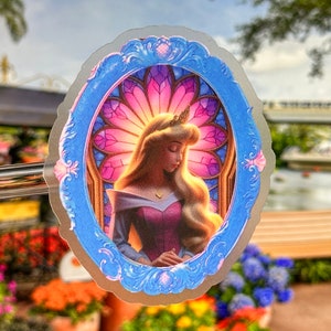 Prinzessin Aurora Portrait Laptop Aufkleber | Planner Sticker Dornröschen | Disney Prinzessin wasserfester Aufkleber Vinyl Aufkleber