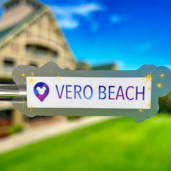 Vero Beach GPS Location Tag Sticker | Vero Beach DVC Drop Pin Planner Sticker | Disney Vacation Club Waterproof Sticker Vinyl Decal