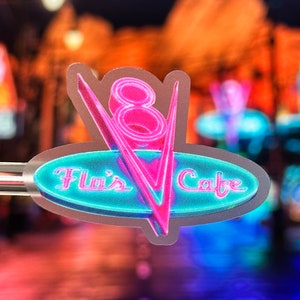 Flos V8 Cafe Laptop Aufkleber | Autos Land Planner Aufkleber | Disneyland Cars Radiator Springs Wasserdichte Aufkleber Vinyl Aufkleber