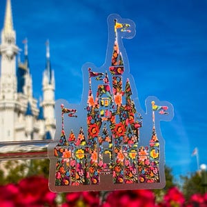 Embroidery Cinderella Castle Sticker | Disney World Castle Vinyl Decal Waterproof Sticker