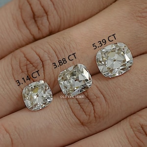 Old Mine Cushion Moissanite Loose/ Vintage Moissanite Loose For Wedding Ring/ Old Cut Loose Stone For Custom Jewelry/ Loose Stone For Gift