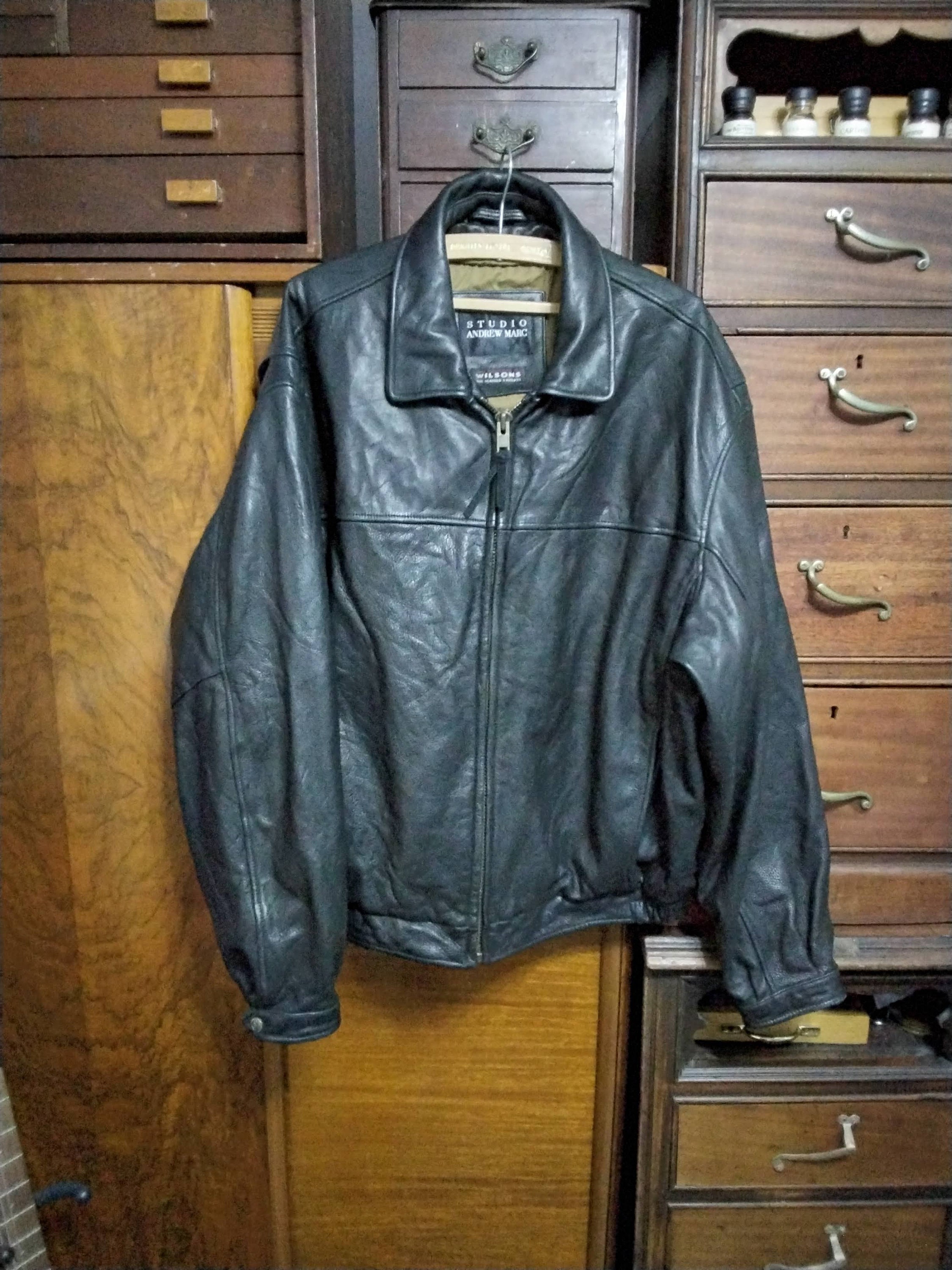 Andrew Marc Leather Jacket, Early 1980s Vintage, for Wilsons Andrew Marc Leather Jacket, Early 1980s Vintage, for Wilsons
