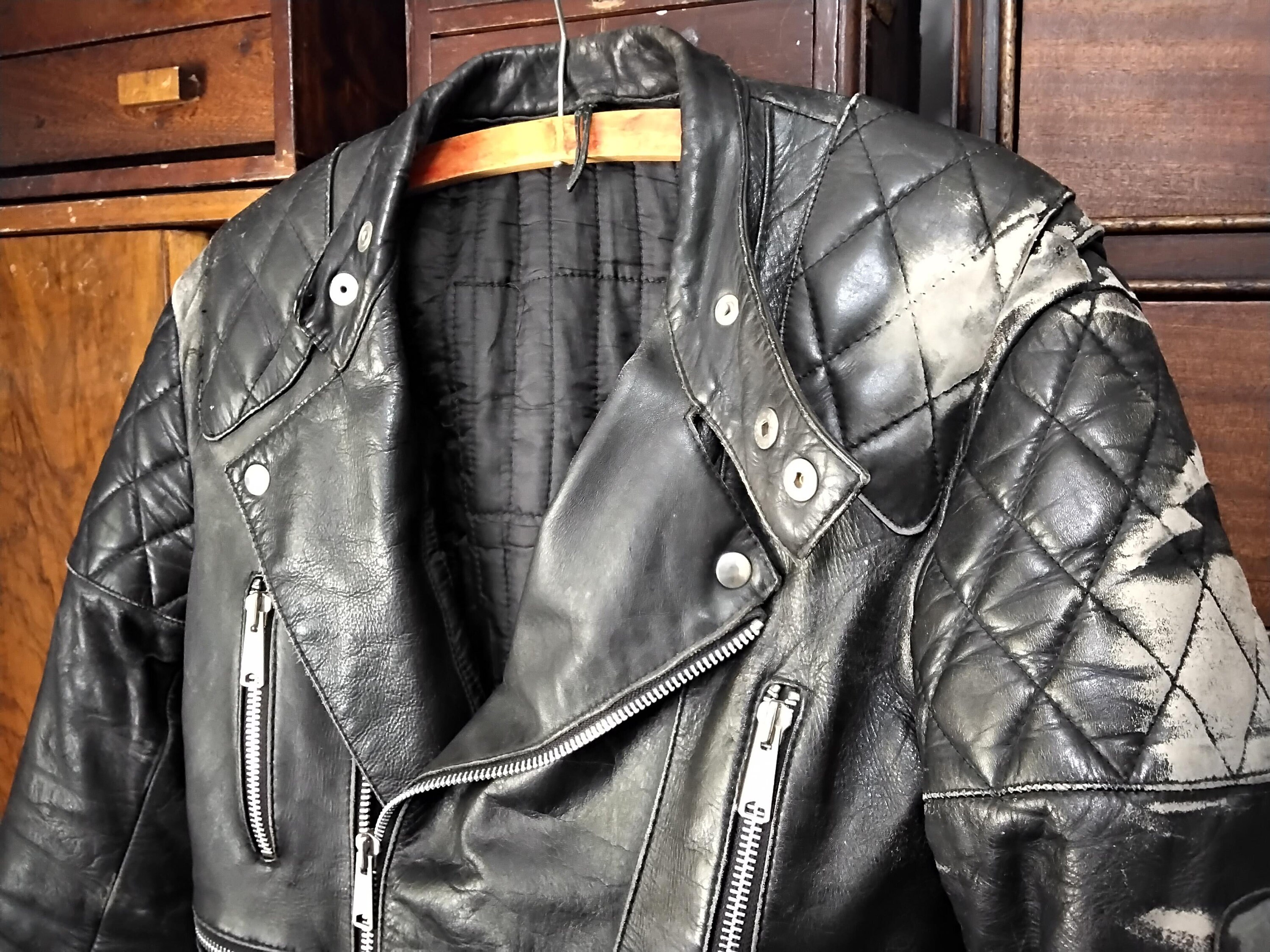 Real Biker Leather Jacket Vintage Frank Thomas Road Warrior - Etsy