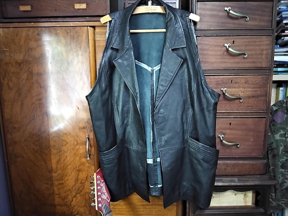 Vintage Metallica Heavy Metal Leather Vest, Cliff… - image 9