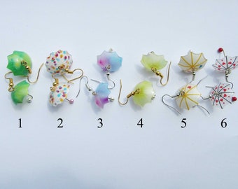 FUN Umbrella dangle  drop earrings for women / 6 designs / rain showers / cute little danglers fun and Quirky