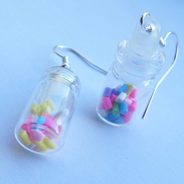 Boucles d’oreilles pendantes Candy Jar / pendentifs mignons et originaux faits à la main / bonbons / amusant Livraison gratuite au Royaume-Uni