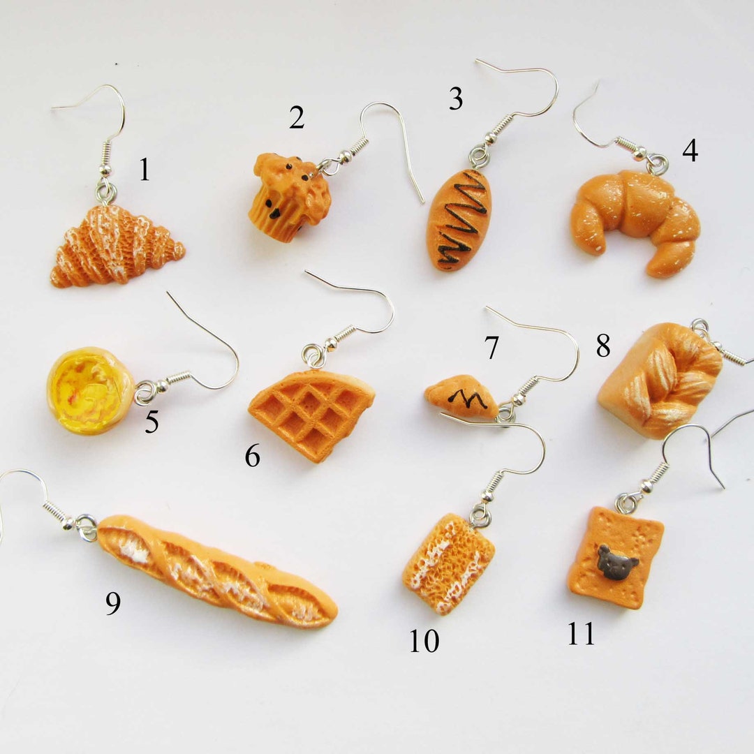 Bread Drop / Dangle Earrings / Cute Quirky Jewellery / Etsy