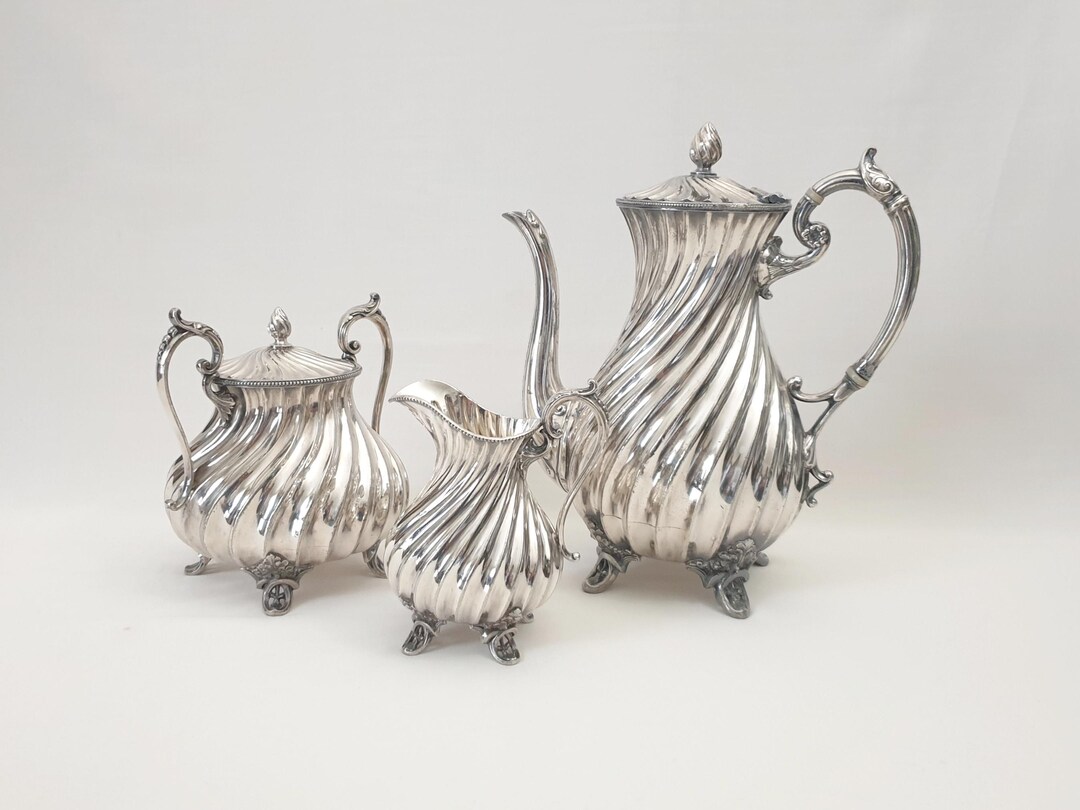 Antique James Dixon & Sons English Victorian Silver Plated Coffee