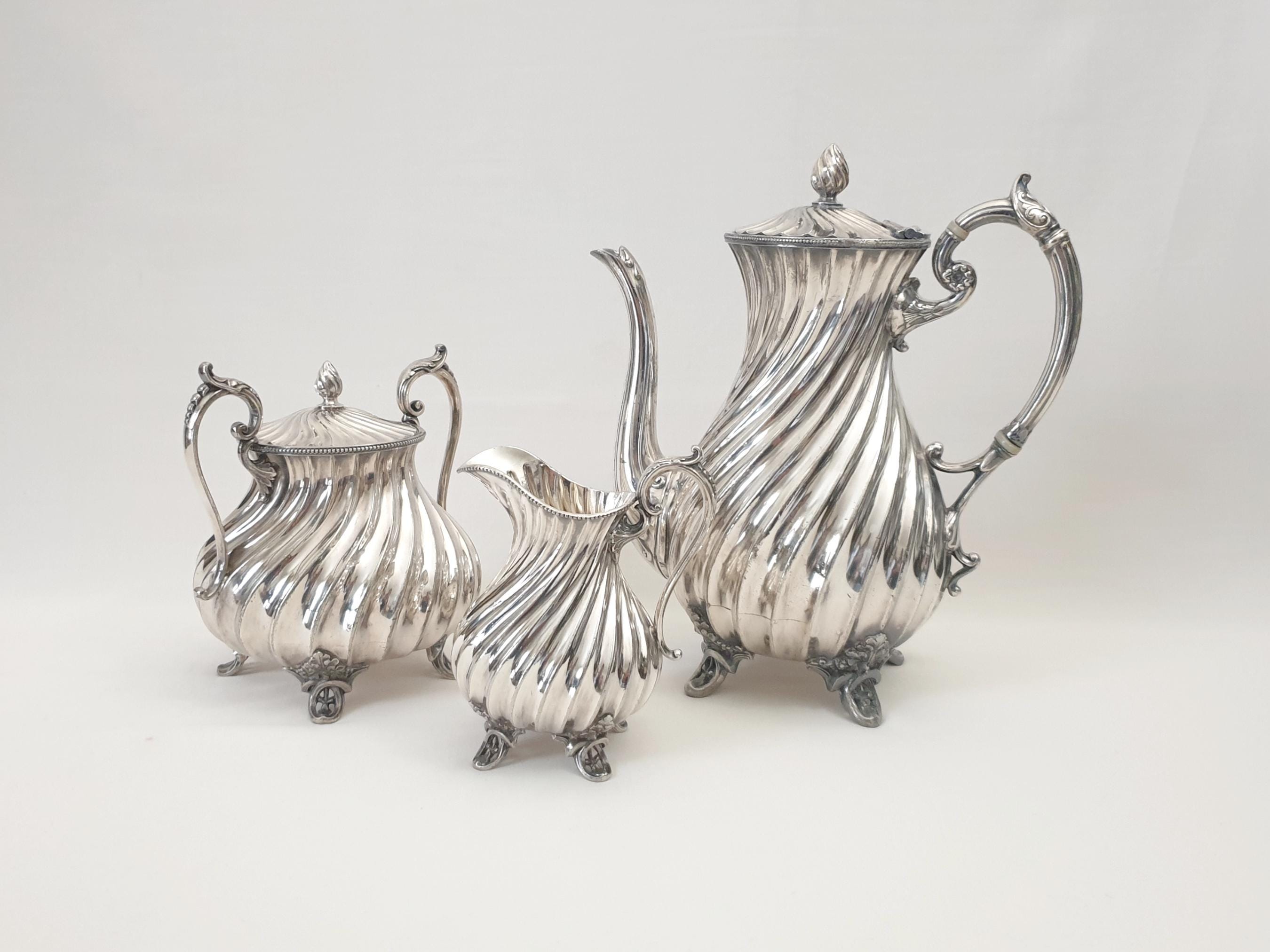 Antique James Dixon & Sons English Victorian Silver Plated Coffee