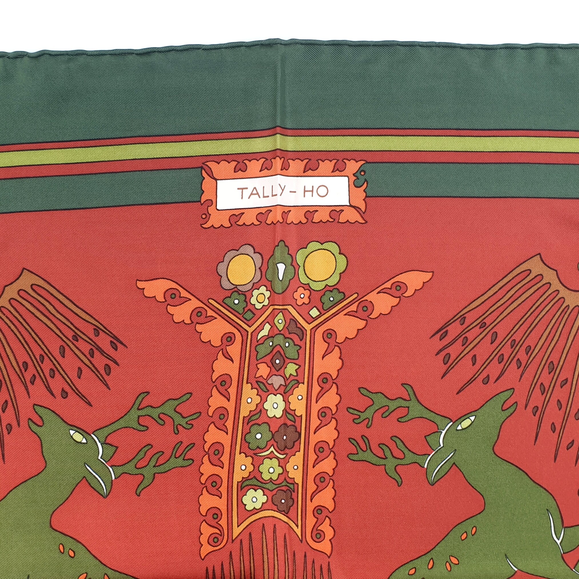 HERMES　エルメス　カレ90　TALLY-HO トナカイ Hermes Scarf 