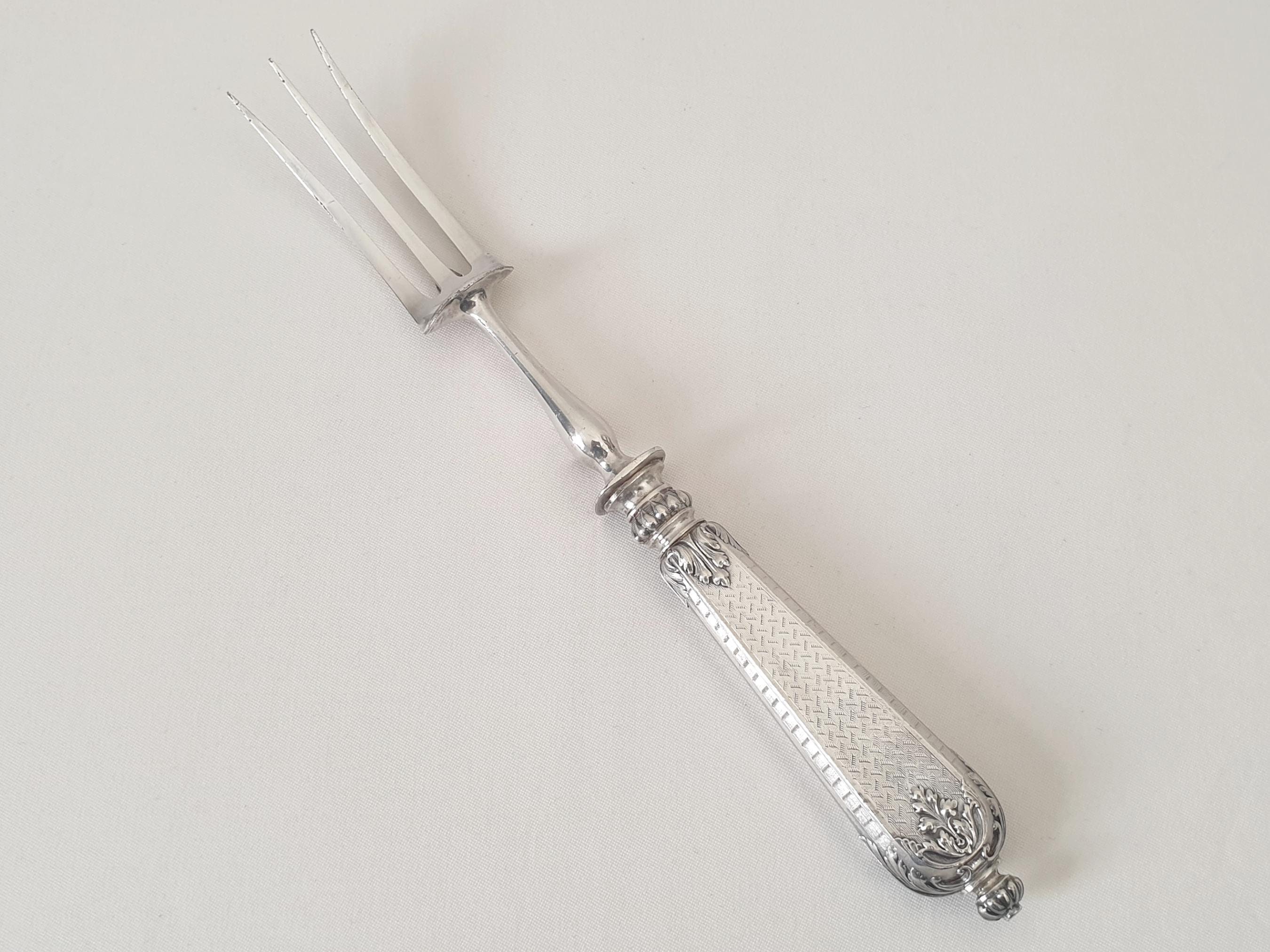 フランスアンティーク 純銀950 希少 大型サーバー レッグホルダー