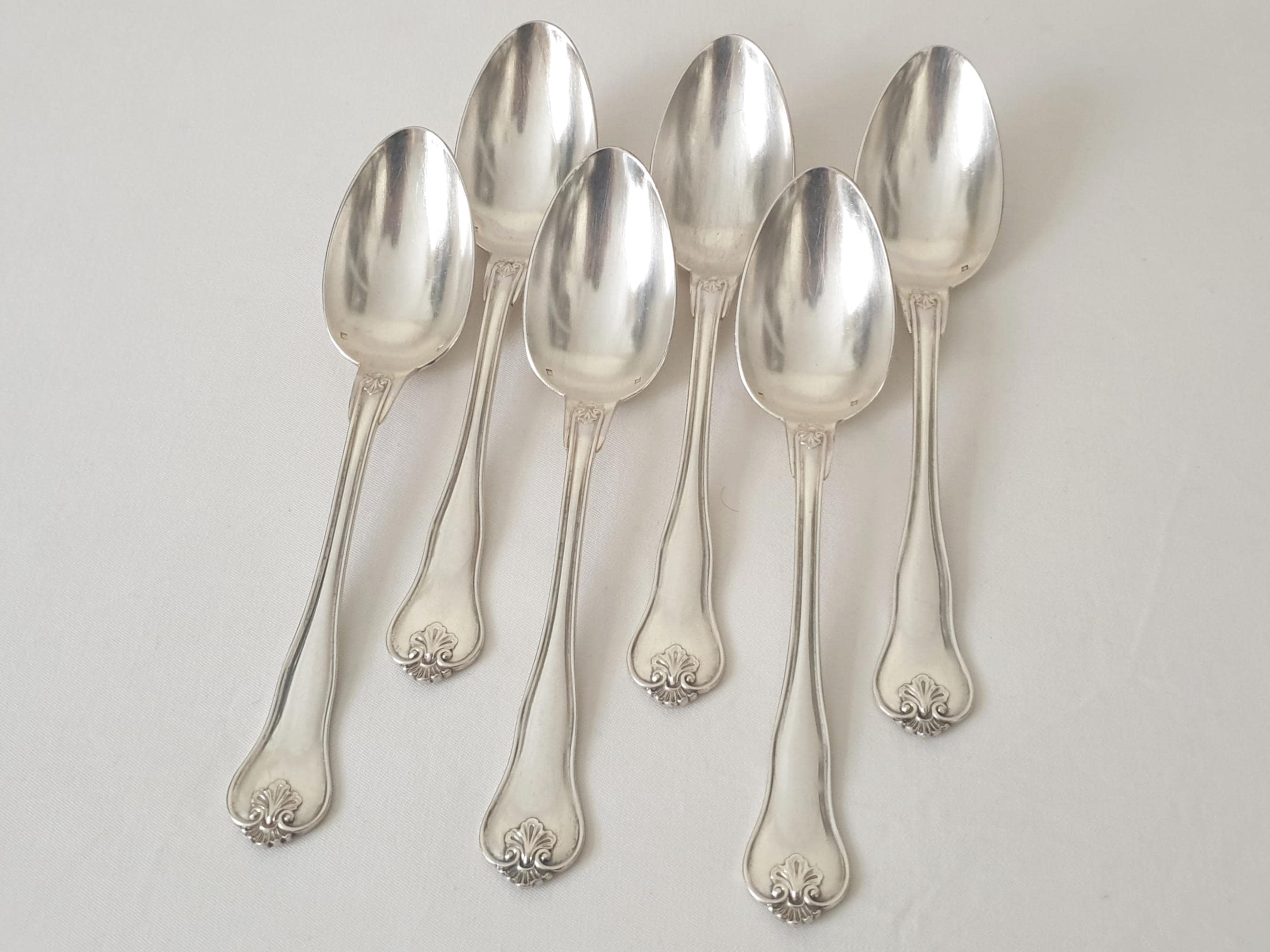 Christofle Alfenide 6 Silver Plated Table Spoons in Louis XVI