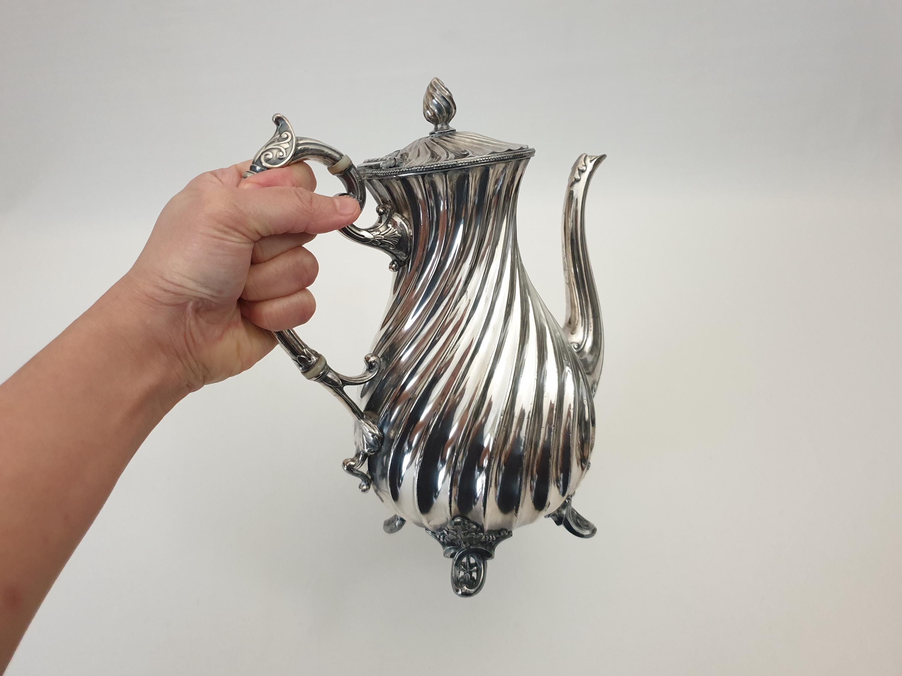 Antique James Dixon & Sons English Victorian Silver Plated Coffee