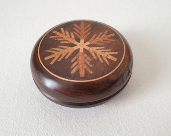 French Antique Rosewood Circular Box