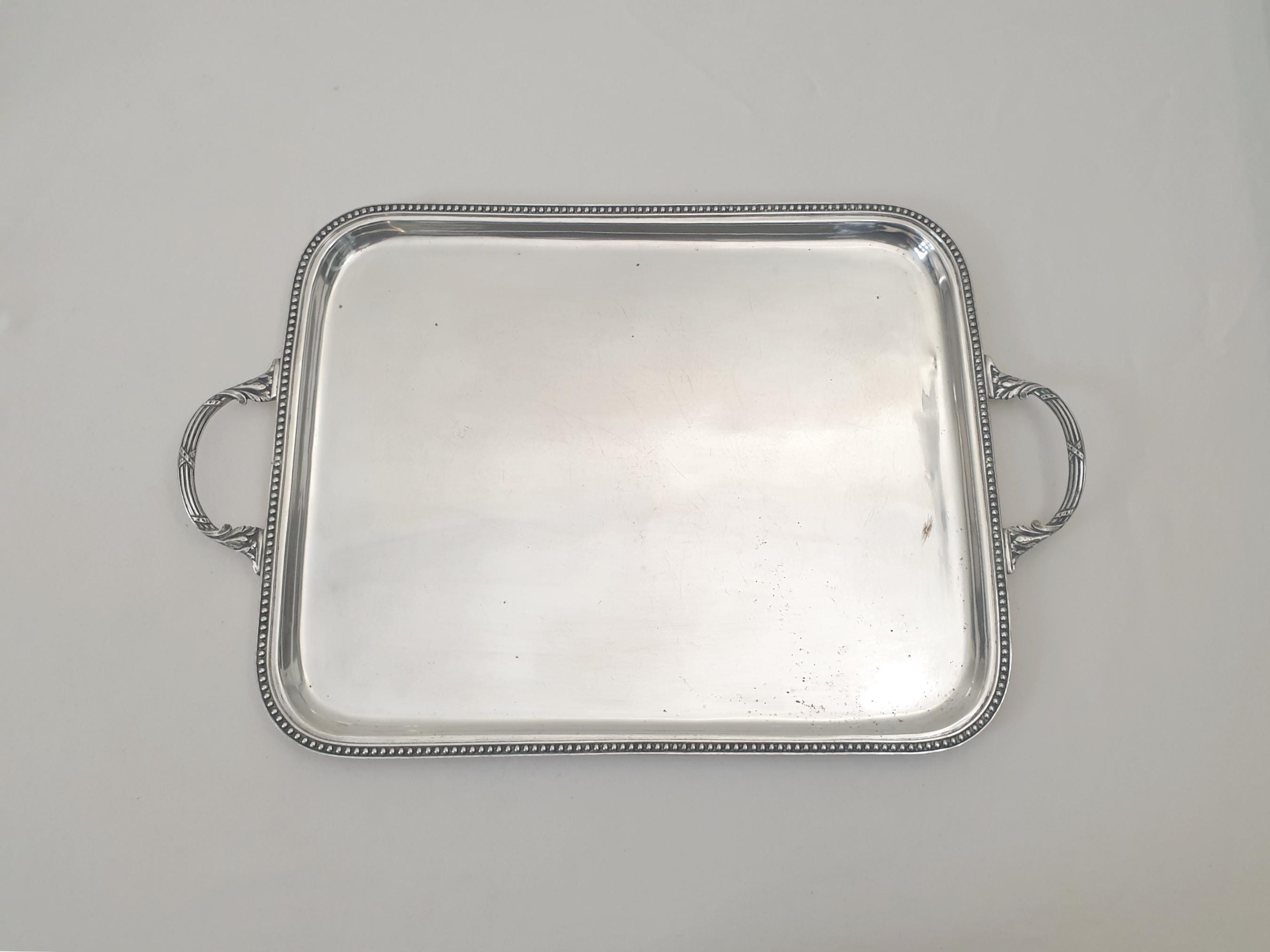 Plateau rectangle métal argenté - Arts de la table