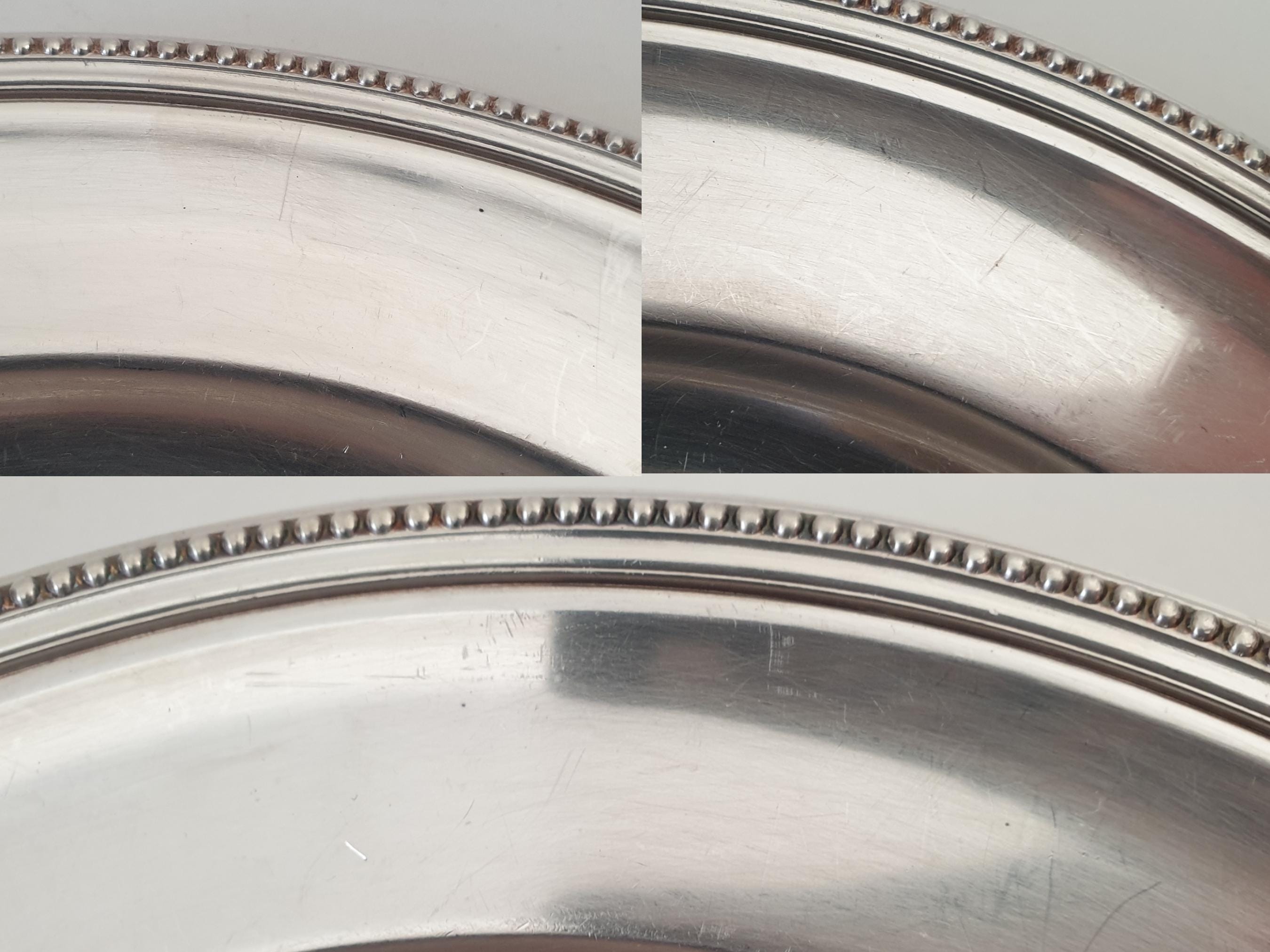 Christofle Silver Plated 30cm Pearls Round Platter or Serving Tray