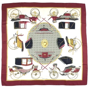 Hermes Scarf &quot;Les Voitures à Transformation&quot; by Françoise De La Perriere 90cm Silk | Hermes Carre