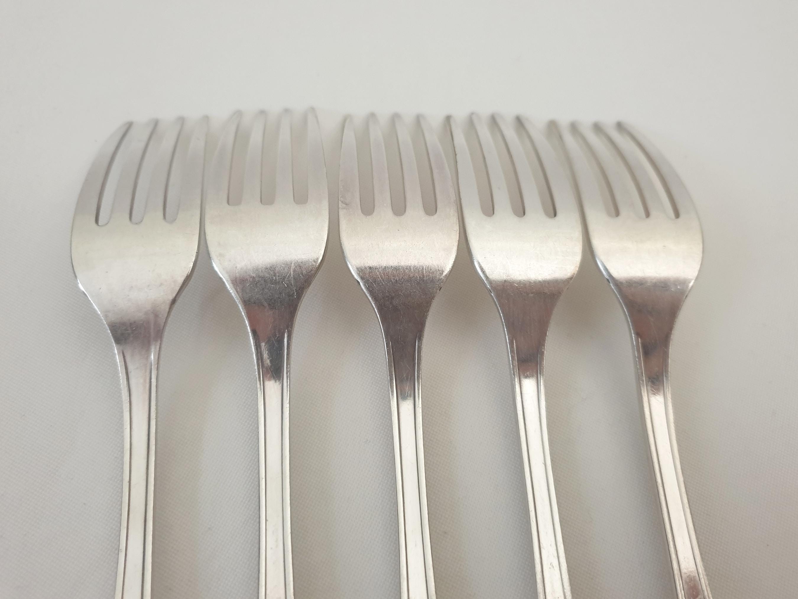 Christofle Alfenide 5 Silver Plated Table Forks Art Deco 'tosca