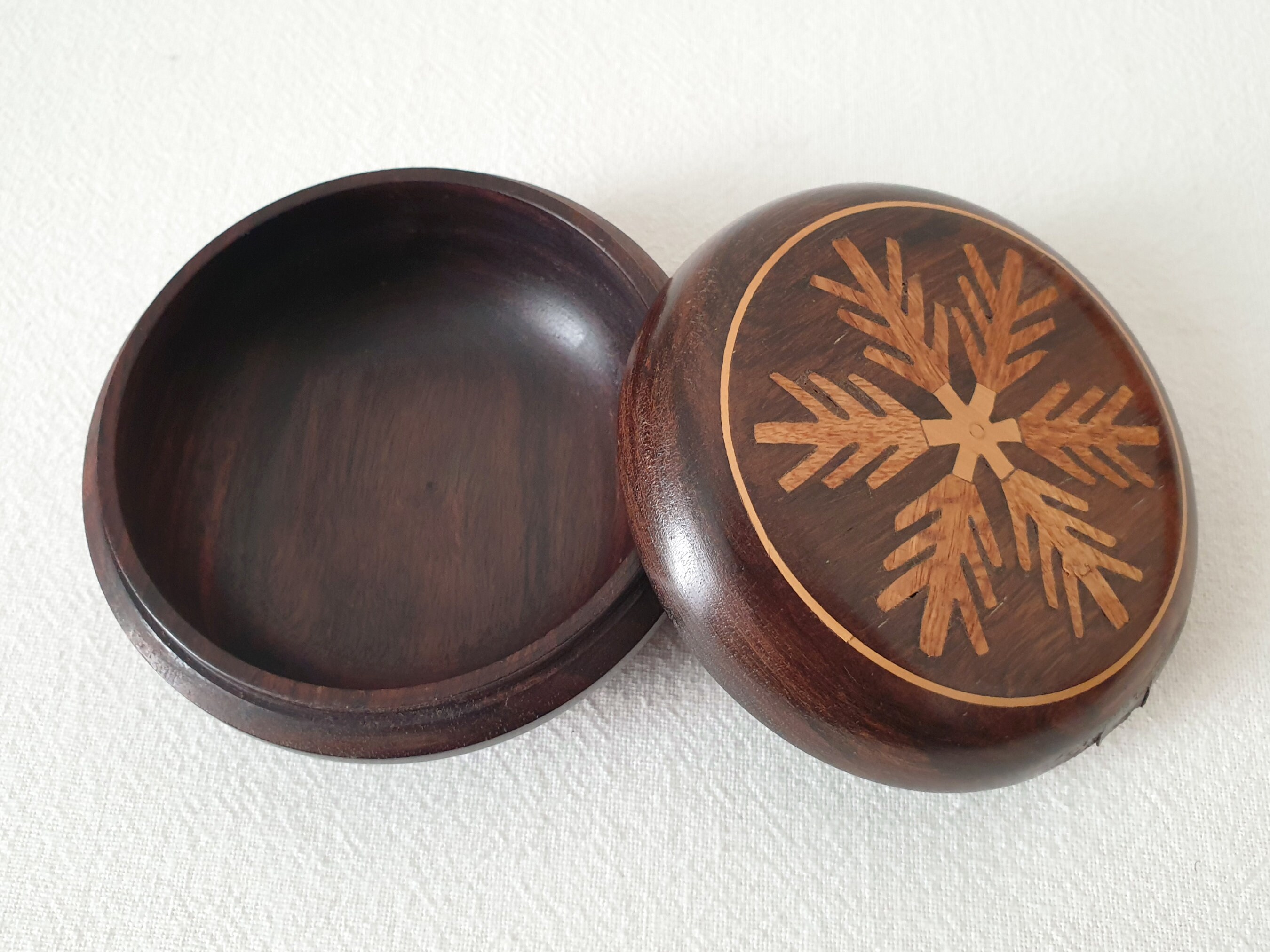 フランスアンティーク 手彫り装飾 円形ボックス フランスアンティークローズウッド円形ボックス - Etsy 日本