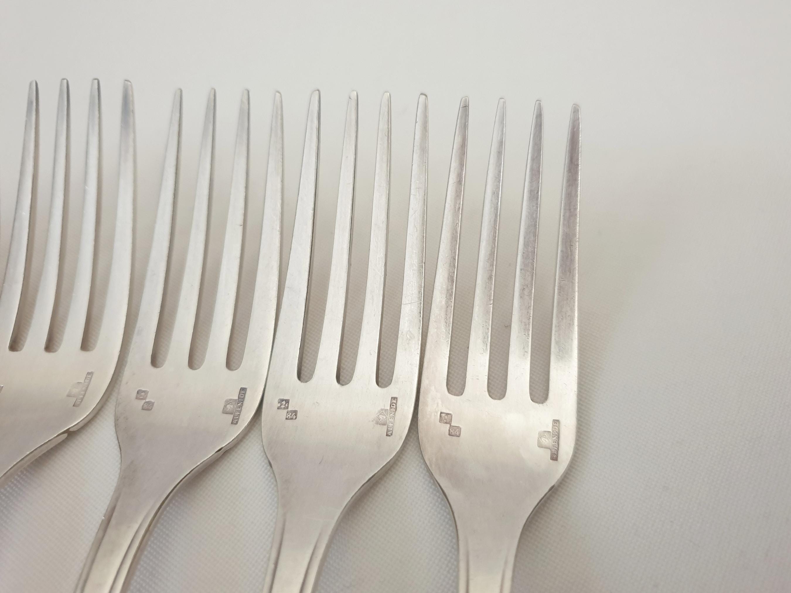 Christofle Alfenide 5 Silver Plated Table Forks Art Deco 'tosca