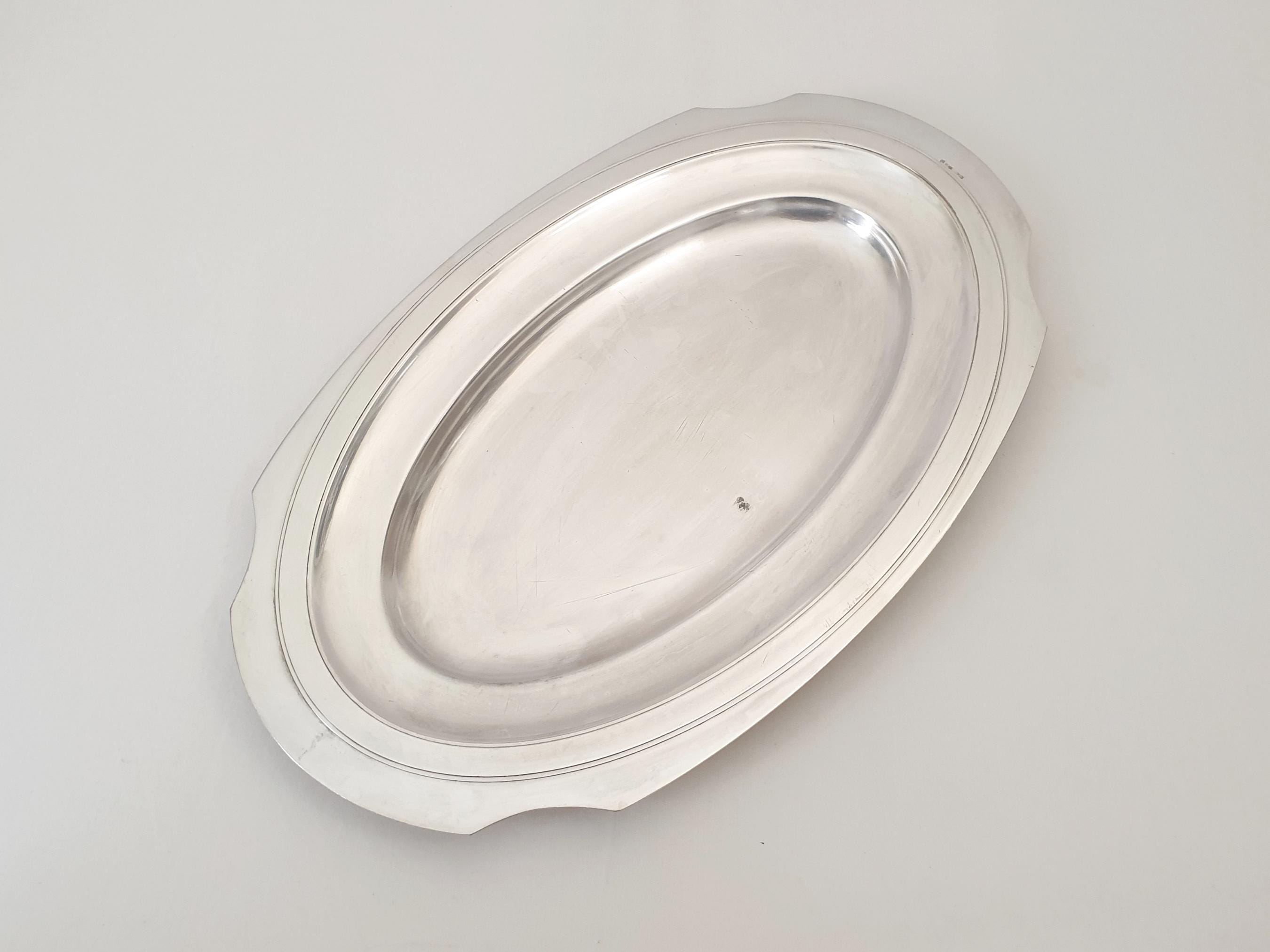 Grand plat inox orfevre poinc0n bouillet bourdelle - Arts de la table