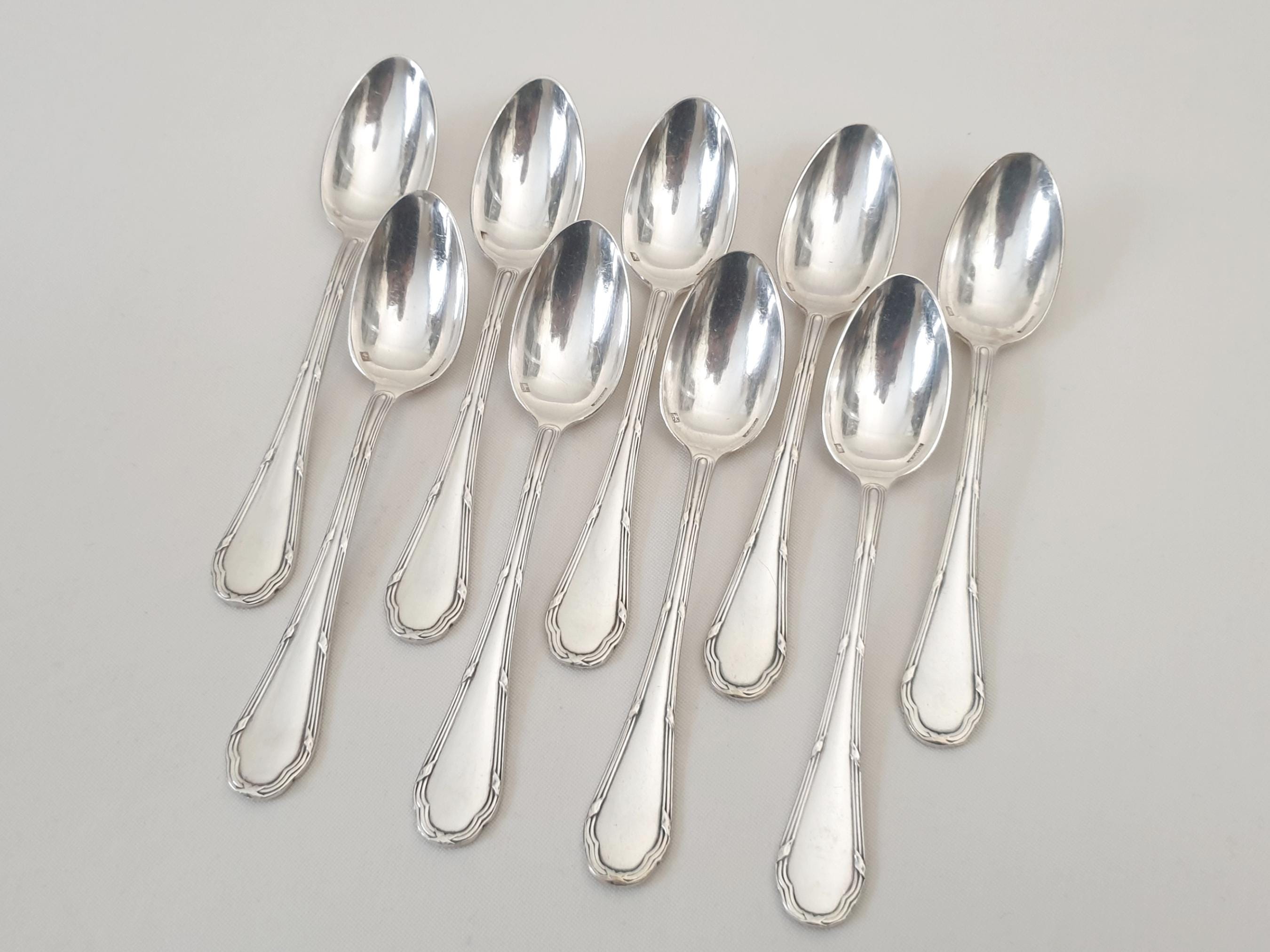 ERCUIS Lot 12 CUILLERES a Soupe Pompadour LouisXV
