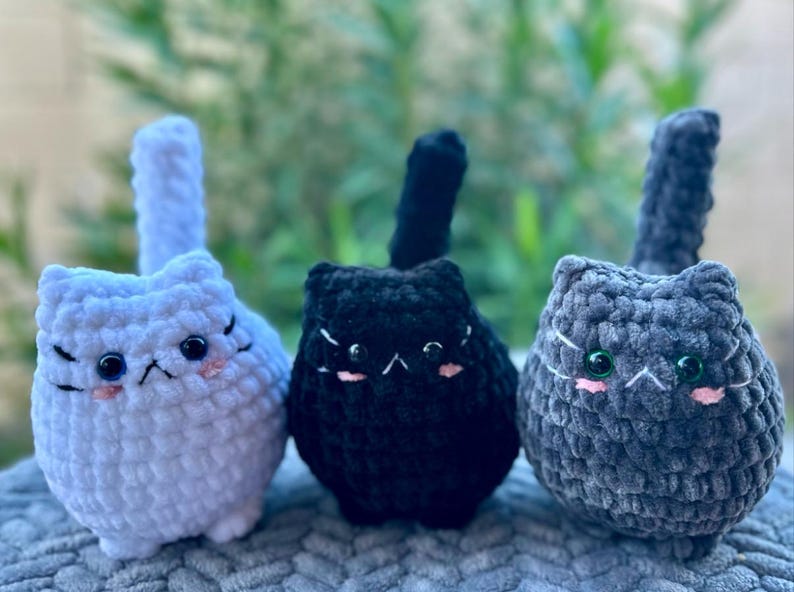 Crochet Cat Plushie, soft chubby kitty stuffed animal image 6