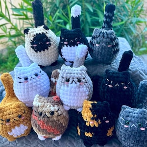 Crochet Cat Plushie, soft chubby kitty stuffed animal