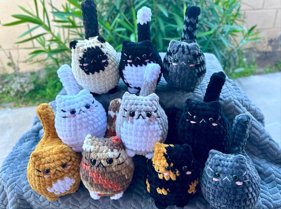 Crochet Cat Plushie, soft chubby kitty stuffed animal