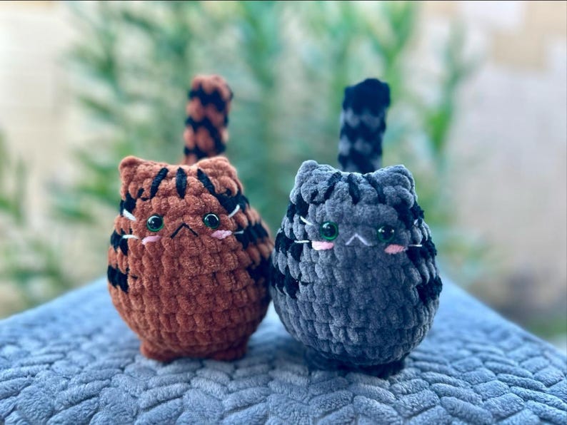 Crochet Cat Plushie, soft chubby kitty stuffed animal image 8