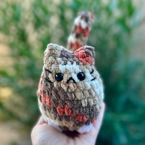 Crochet Cat Plushie, soft chubby kitty stuffed animal Calico