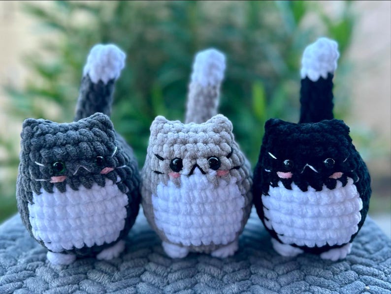Crochet Cat Plushie, soft chubby kitty stuffed animal image 9