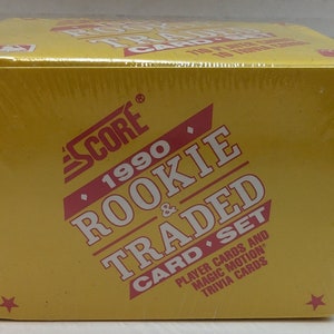 Rookie de base-ball Score 1990 échangé avec 110 cartes complètes + 10 cartes Anecdotes - Ensemble scellé d'usine