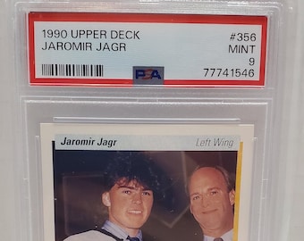 1990 Upper Deck  Hockey  Jaromir Jagr Rookie Card  #356 PSA 9 MINT