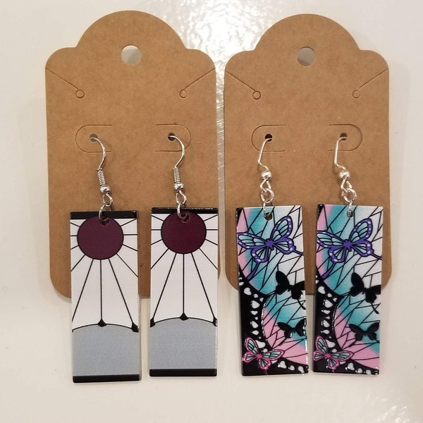 Hanafuda Inspired Earrings, Cosplay Earrings, Anime Earrings, Japanese Sun Ray Style Earrings