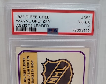 1981/82 O-pee-chee Wayne Gretzk #383 NHL Assist Leader Hockey Card