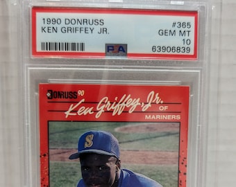 Cartes Donruss Baseball Ken Griffey Jr. 2e année #365 PSA 10 Mariners de Seattle HOF 1990