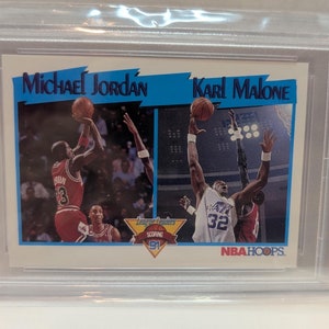 1991 Hoops Basketball  Michael Jordan/Karl Malone Scoring Leaders #306 PSA 9 MINT Chicago Bulls