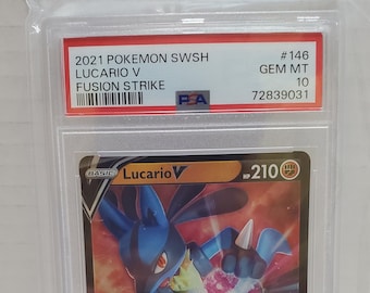 2021 Pokemon Fusion Strike Lucario V 146 PSA 10 Gem Mint - Etsy