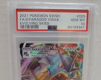 2021 Pokemon Evolving Skies Full Art Gyarados VMAX #29 - PSA 10