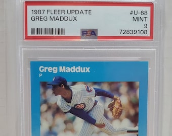 1987 Fleer Update Baseball  Greg Maddux #U-68 Rookie Baseball Card PSA 9 Mint