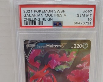 2021 Pokemon Chilling Reign Galarian Moltres V 097 - PSA 10 Gem