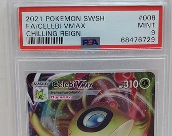2021 Pokemon Chilling Reign - Full Art Celebi VMAX #008 PSA 9 Mint - Etsy