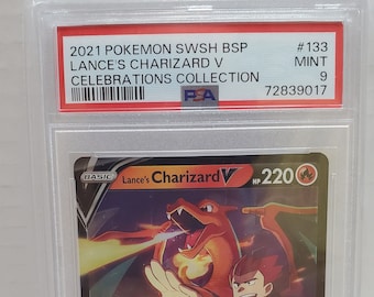 2022 Pokemon SWSH Black Star Promo Celebrations Collection Lances Charizard  V #133 PSA 9 - Etsy