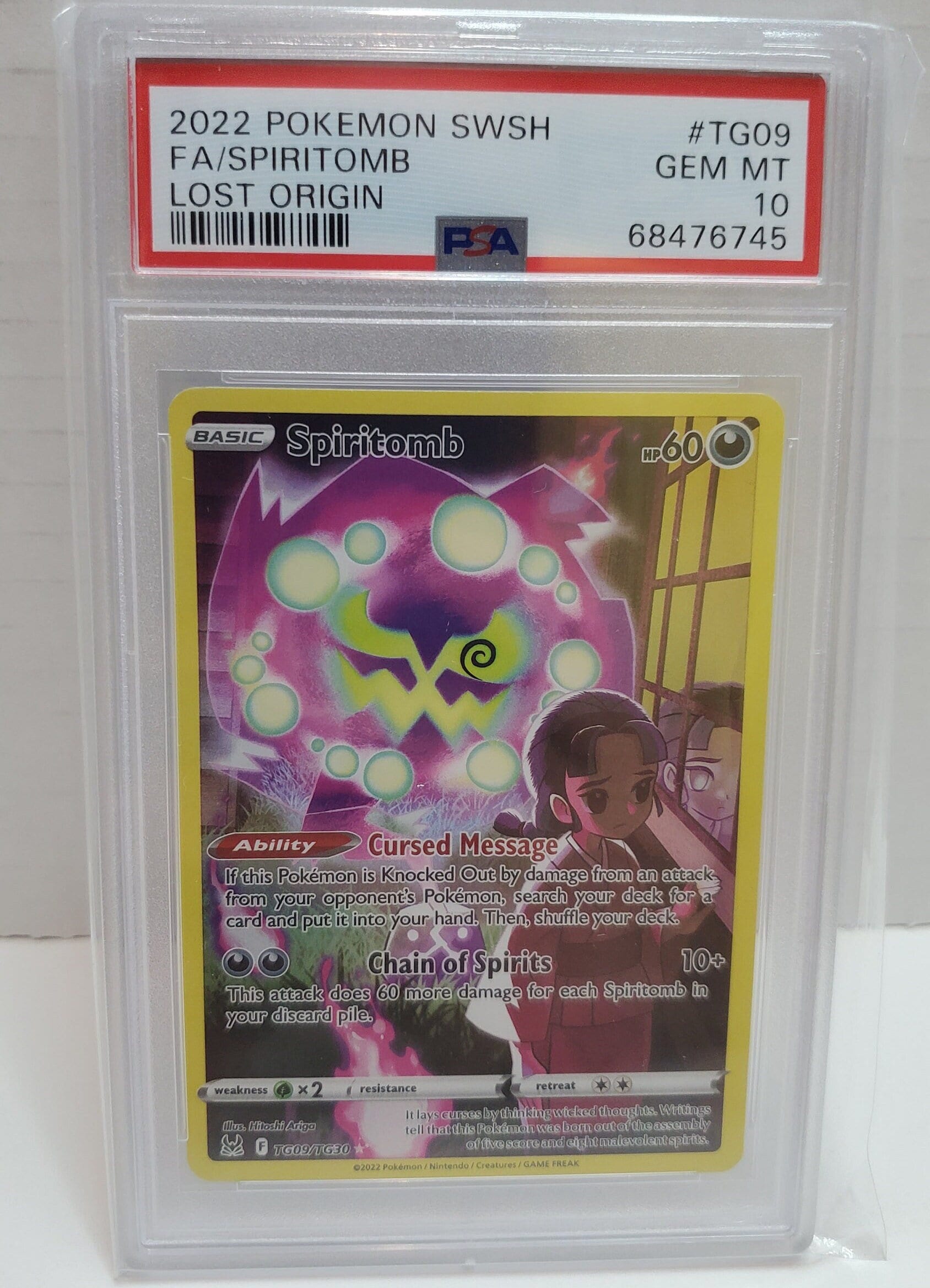 2022 Pokemon Lost Origin Full Art Spiritomb TG09 PSA 10 Gem Mint