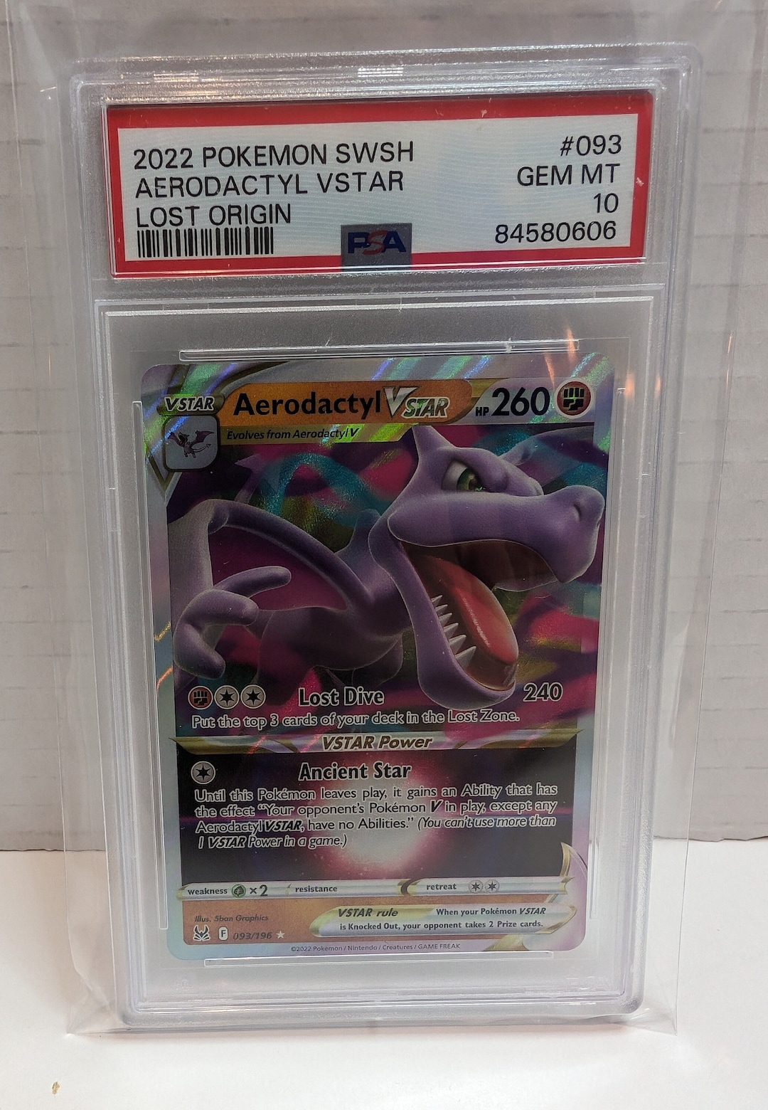 pokemon tcg lost origin 093 196 aerodactyl vstar card Aerodactyl Vstar Ultra Rare Lost Origin 093/196, NM Pokemon Card